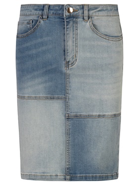 Продается с доставкой на дом элитная джинсовая юбка с эффектом стирки с 5 карманами на выставке Апарт