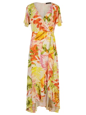 Приобрести со скидкой летнее платье макси с принтом по всей длине на онлайн витрине Апарт